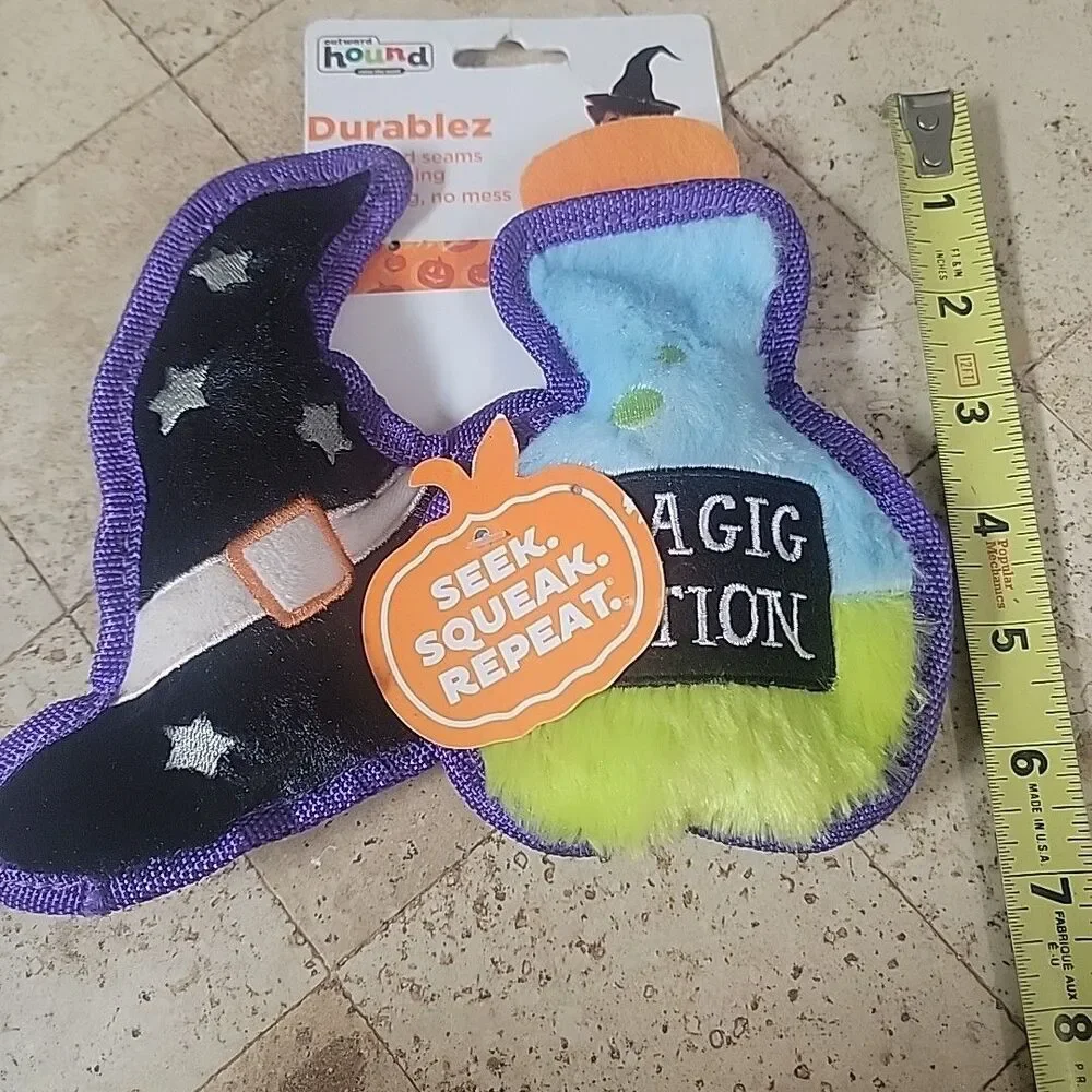 2 Outward Hound Durablez Witches Hat/Magic Potion  Squeaky Toys